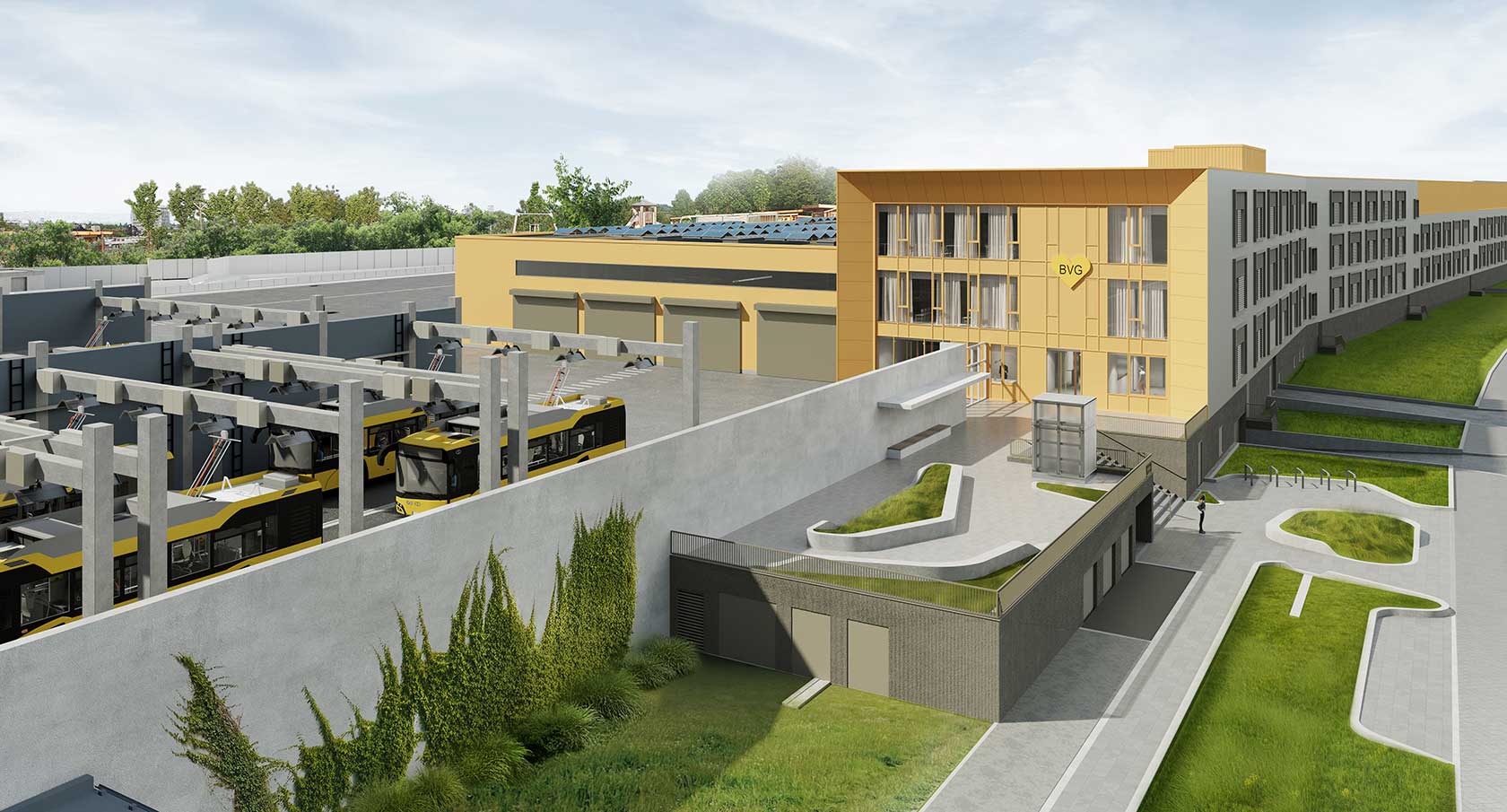 BVG-Betriebshof für Elektrobusse in Berlin