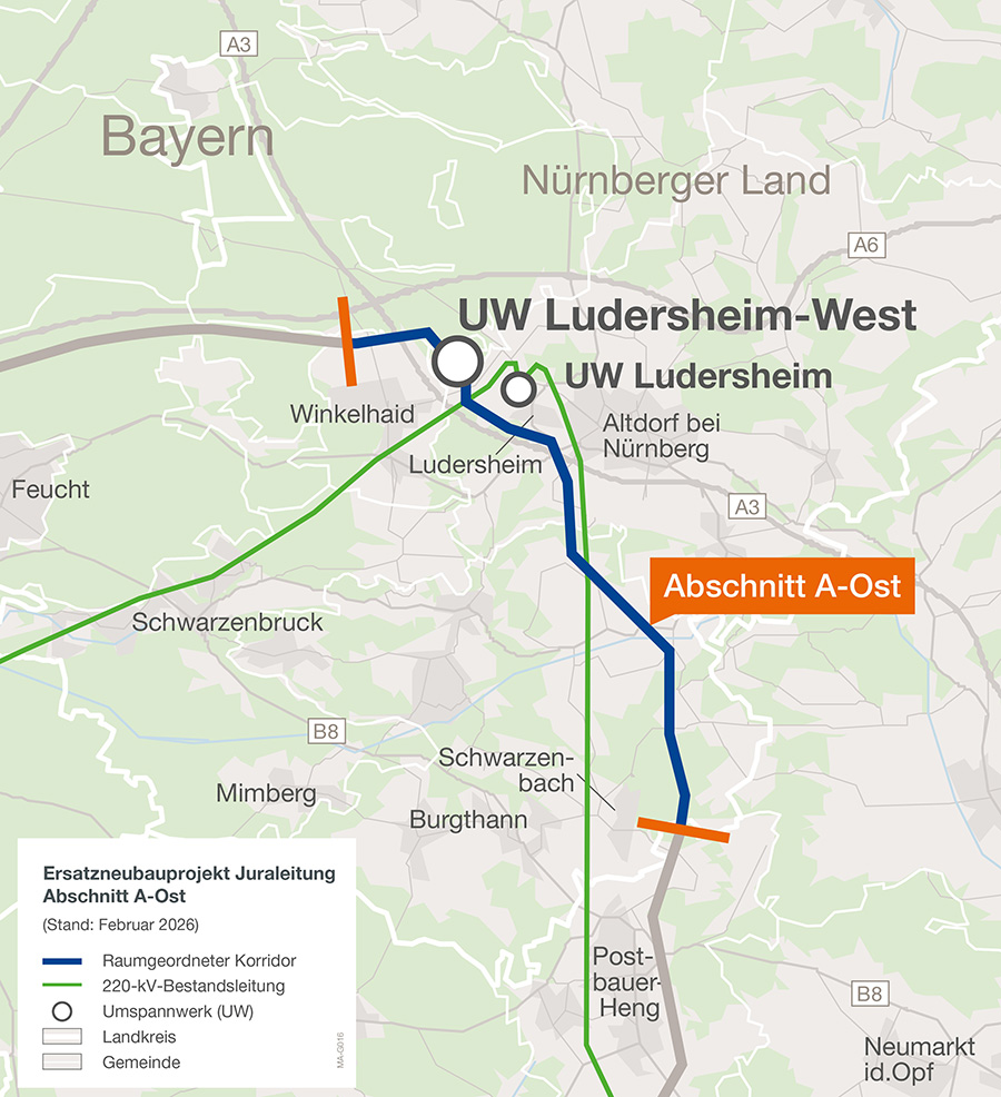 Ersatzneubauprojekt Juraleitung Abschnitt A-Ost