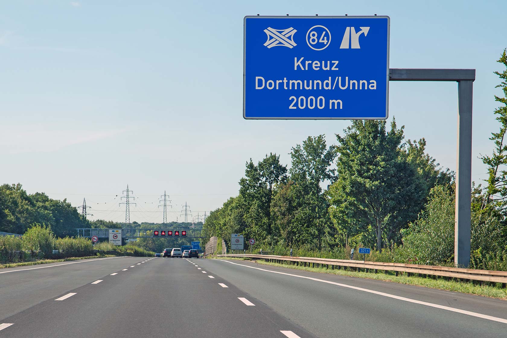 Autobahn 1, Ausfahrt 84, Kreuz Dortmund/Unna